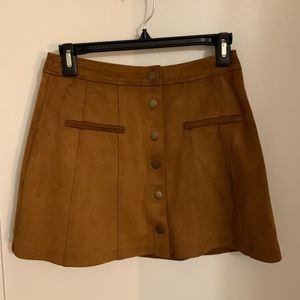 Zara Trafaluc Suede Buttondown Miniskirt